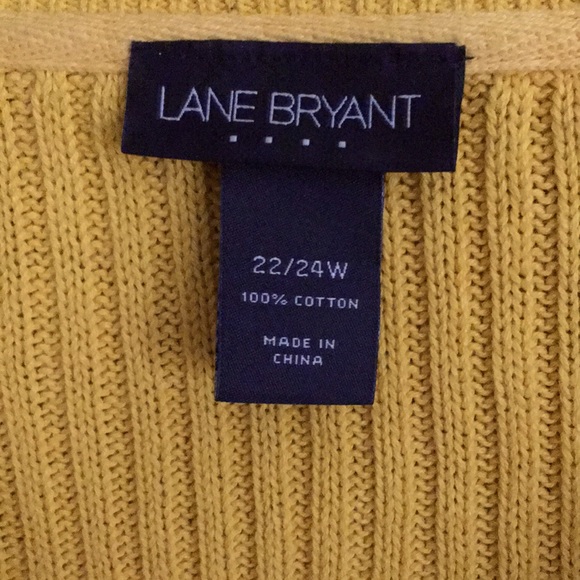 22-24W Lane Bryant  Slouchy V-neck Cotton Cable Knit Sweater - Picture 4 of 16